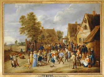 Fete villageoise avec couple aristocratique …