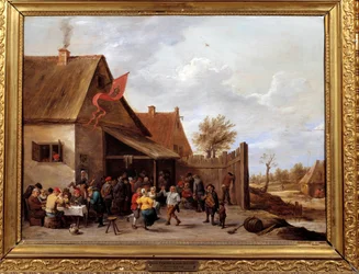 La foire. Peinture par David Teniers II le jeune (1610-1690) 17ème siècle Montpellier, Musée Fabre