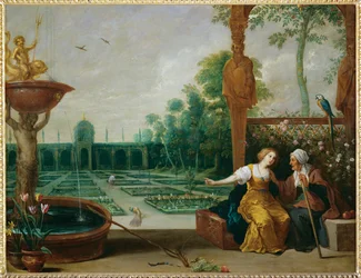 Vertumne et Pomone, dieu romain des saisons et déesse des fruits et des jardins