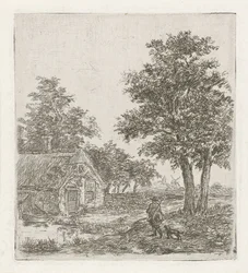 Chasseur dans un paysage