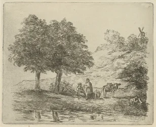 Paysage avec famille