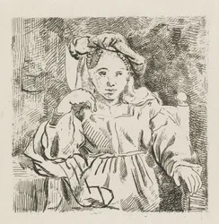 Fille assise