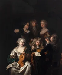 Une compagnie musicale, vers 1670-90 (huile sur toile)