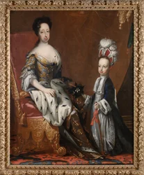Edwige-Éléonore (1636-1715), princesse de Holstein-Gottorp, reine de Suède, et son arrière-petit-fils Charles-Frédéric (1700-1739), duc de Holstein-Gottorp, 1704