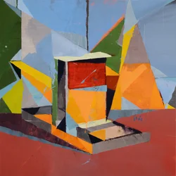 Boîte-hors-de-valise 17, 2024 (huile sur lin)