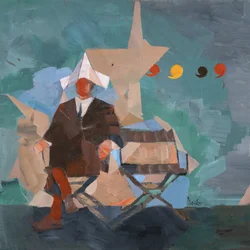Marcel Broodthaers 25 (Four Commas), 2025 (huile sur lin)