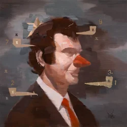 Marcel Broodthaers 26, 2025 (huile sur lin)