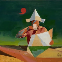 Robert Filliou 28 (Virgule), 2023 (huile sur lin)