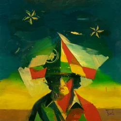 Robert Filliou 29 (Virgulino), 2023 (huile sur lin)