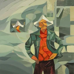 Robert Filliou 31, 2023 (huile sur lin)