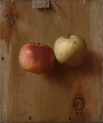 Deux pommes suspendues