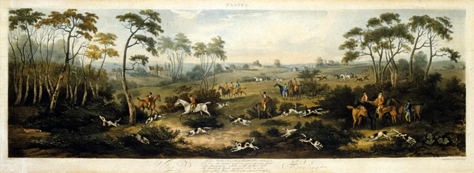 Chasse à courre, planche 1, gravée par Thomas Sutherland (1785-1838) 1817