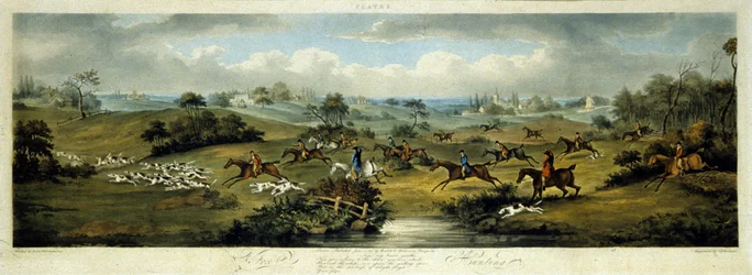 Chasse au renard, planche 2, gravé par Thomas Sutherland