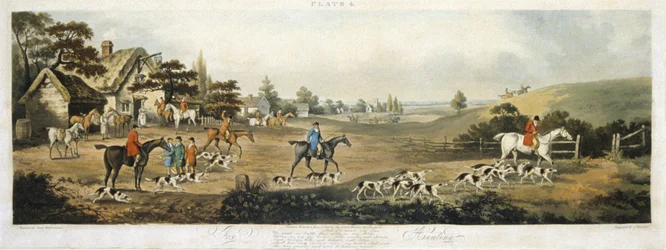 Chasse au renard, planche 4, gravé par Thomas Sutherland (1785-1838) 1817