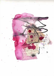 Collage abstrait rose aux couleurs vives