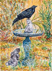 Bouddha du corbeau, 2024 (aquarelle)