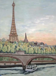 Vue de la Tour Eiffel, 2017 (acrylique sur toile)