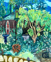Vue du jardin, 2020 (huile sur toile)