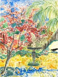 Vue du jardin, 2023 (aquarelle)