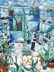 Dans la maison verte, 2023 (acrylique/médium sur toile)