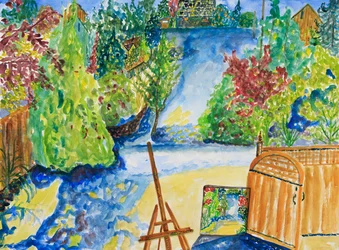 Vue du nouveau studio, 2023 (aquarelle sur papier)