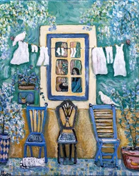 Vieille fenêtre, 2024 (acrylique sur toile)