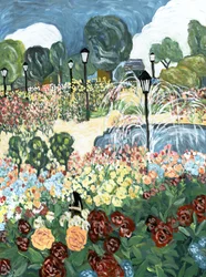 Jardin de roses, 2019 (acrylique sur toile)