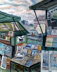 Boutiques sur la Seine, 2022 (acrylique sur toile)
