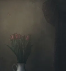 Tulipes et papillon dans l