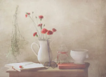 Nature morte aux œillets délicats