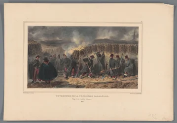Soldats creusant une tranchée, 1832
