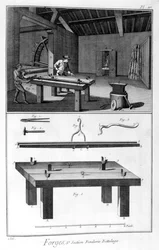 Une forge, moulin à fendre