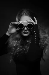 Portrait avec lunettes de protection steampunk