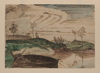 Sur la rivière Bsura, Pologne, vers 1915