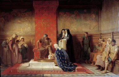 Sainte Élisabeth de France lavant les pieds des pauvres