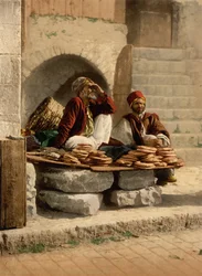 Vendeur de Pain de Jérusalem, Terre Sainte, c.1890-c.1900