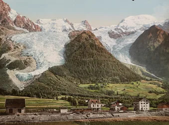 Station de Chamonix et glacier des Bossons, vers 1890-1906 (tirage photochrome)