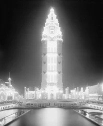Dreamland la nuit, Coney Island, New York, vers 1905