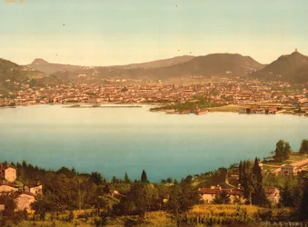Vue générale, Côme, Lac de Côme, Italie, vers 1900