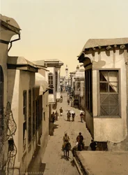 La rue dite droite, Damas, Terre Sainte, Syrie (tirage photochrome)