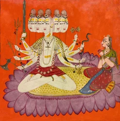 Sadashiva adoré par Parvati, vers 1690