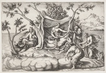 Latone donne naissance à Apollon et Diane sur l