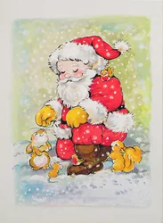 Père Noël avec des animaux