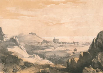 Malaga, depuis les Ermitas, vers 1850