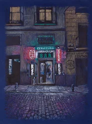 Bar Arganzuela, 2025 (acrylique et crayon sur toile)