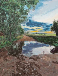 Charco cerca de la Balzada de Bejar, 2025 (acrylique et crayon sur toile)