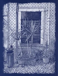 Coin à Lisbonne (A), 2025 (encre sur tissu)