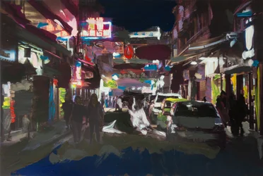 Roma fuera de escala en Hong Kong 2, 2018 (peinture acrylique sur photo imprimée)