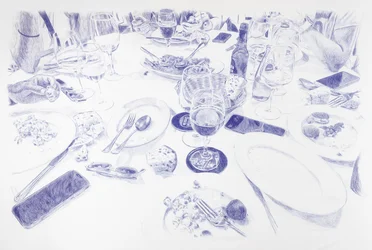 Sobremesa, 2023 (encre sur toile)