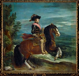Portrait équestre du roi Felipe IV (peinture sur toile)